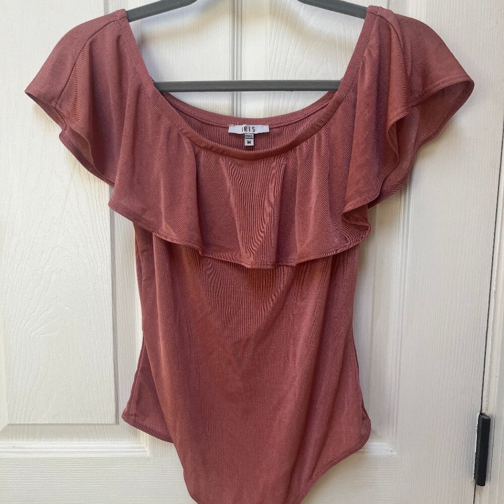 Iris Off Shoulder Ruffle Bodysuit